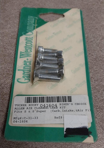Allen Air Cleaner Carb Kit Screws Chrome S &S Super Carburetor Float Bowl U241