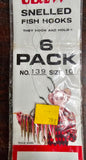 Eagle Claw USL Brand Cabelon Plain Shank Walleye Snells Fishing Hooks Lot of 25