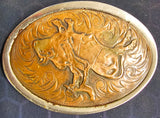 VTG Copper Insert Bull Riding Belt Buckle Rodeo Cowboy Western Ranch Accessories