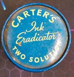 VTG 1950s NOS Carters #492 Two Solution Ink Eradicator Original Tin Collectibles