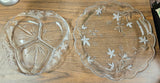 Mikasa Clear Crystal Garden Terrace 3 Part Serving Dish 14.5" Round Plate Bundle