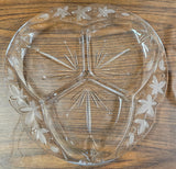 Mikasa Clear Crystal Garden Terrace 3 Part Serving Dish 14.5" Round Plate Bundle