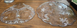 Mikasa Clear Crystal Garden Terrace 3 Part Serving Dish 14.5" Round Plate Bundle
