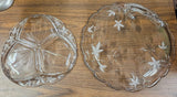 Mikasa Clear Crystal Garden Terrace 3 Part Serving Dish 14.5" Round Plate Bundle