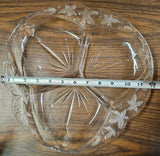 Mikasa Clear Crystal Garden Terrace 3 Part Serving Dish 14.5" Round Plate Bundle