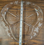 Mikasa Clear Crystal Garden Terrace 3 Part Serving Dish 14.5" Round Plate Bundle