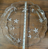 Mikasa Clear Crystal Garden Terrace 3 Part Serving Dish 14.5" Round Plate Bundle