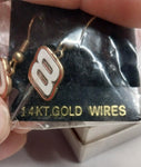 Dale Earnhardt Jr Racing Earrings 14 KT. Gold Wire #8 Logo Jewelry Nascar New
