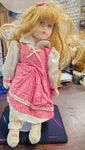 Vintage Totsy MFG Polyester Collectible Stuffed Doll Pink Dress Made in China