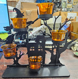 Kohl's Black Witches Bats Halloween 5 Candle Tea Light Holder Home Décor Holiday