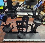 Kohl's Black Witches Bats Halloween 5 Candle Tea Light Holder Home Décor Holiday