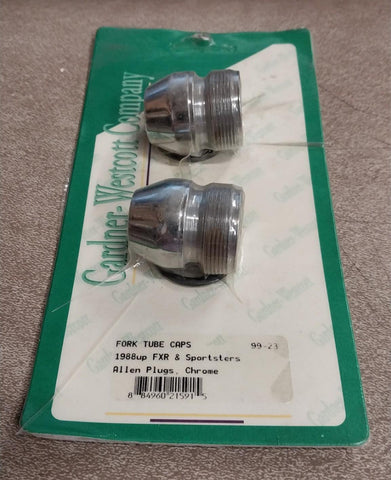 Fork Tube Caps 1988^ FXR Sportster XL Allen Plugs Chrome Harley Davidson NOS