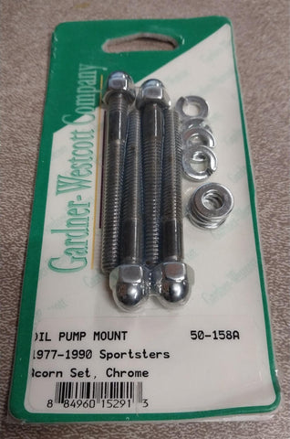 Oil Pump Mount 1977-1990 Sportster XL Acorn Set Chrome Harley Davidson NOS