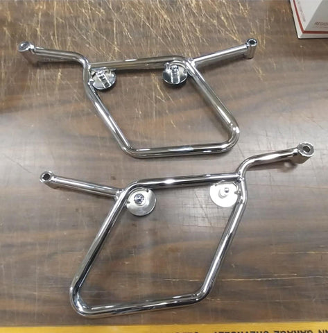 Factory chrome Saddlebag Mounts Brackets Harley Heritage Softail OEM