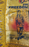 VTG U.S. Army Fort Sill Oklahoma Silk "Sister" Pillow Cover Fringe Yellow WWII