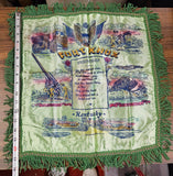 VTG U.S. Army WWII Fort Knox Kentucky "Friendship" Green Silk Pillow Cover Sham