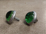 NOS License Plate Bolts Glass Green Harley Panhead VTG Auto Hotrod