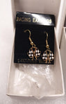 2 Pair Enamel 14kt Gold Wires Earrings Racing Checkered Flags Jewelry New