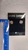 2 Pair Enamel 14kt Gold Wires Earrings Racing Checkered Flags Jewelry New