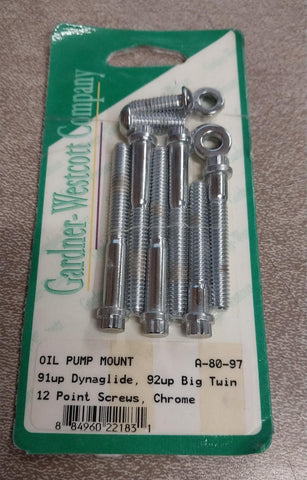 Oil Pump Mount 1991^ Dynaglide 1992^ Big Twin 12 Point Screws Hardware Harley
