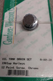 Oil Tank Drain Plug Set 1981^ Harley Davidson Hardware 12 Point Screw Chrome NOS