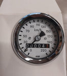 60mm White Mini Speedometer 2:1 MMB Nova KMH Harley Custom Chopper Bobber Chrome