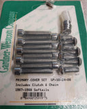 Polished Stainless Steel Primary Cover Set Clutch Chain 1987-1988 Softail FLST