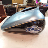 Harley Suede Blue Black Ultra Classic FLH Gas Tank Touring Glide 2004-07 Dents