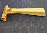 VTG Men's Schick Injector Safety Shaving Razor Gold Tone Metal White Handle box!