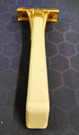 VTG Men's Schick Injector Safety Shaving Razor Gold Tone Metal White Handle box!