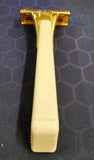 VTG Men's Schick Injector Safety Shaving Razor Gold Tone Metal White Handle box!