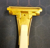 VTG Men's Schick Injector Safety Shaving Razor Gold Tone Metal White Handle box!