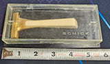 VTG Men's Schick Injector Safety Shaving Razor Gold Tone Metal White Handle box!