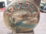 EMPTY Decanter Arizona Grand Canyon State Jim Beam Map on Back Bourbon Whiskey