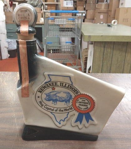 EMPTY Decanter Kewanee Illinois Hog Capital of the World 11th Ann. Jim Beam USED