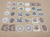 30 Vtg Harley Davidson Small Stickers Indian Choppers Dark Sons V Rod Route 666