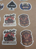 30 Vtg Harley Davidson Small Stickers Indian Choppers Dark Sons V Rod Route 666