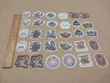 30 Vtg Harley Davidson Small Stickers Indian Choppers Dark Sons V Rod Route 666