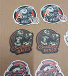 New 30 Small Stickers Vtg Harley Davidson Flames Skulls Custom Bike Engines RT66