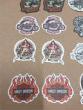 New 30 Small Stickers Vtg Harley Davidson Flames Skulls Custom Bike Engines RT66