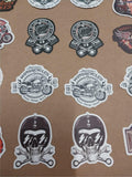 New 30 Small Stickers Vtg Harley Davidson Flames Skulls Custom Bike Engines RT66