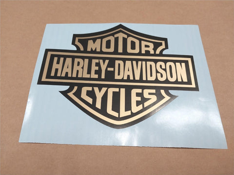 Gold & Black Harley-Davidson MC Bar Shield Decal Sticker Decal fairing 6 X 8