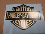 Gold & Black Harley-Davidson MC Bar Shield Decal Sticker Decal fairing 6 X 8