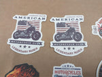 Vtg 44 Small Harley Davidson Stickers Triumph American Flames RT66 Skulls Women