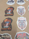 Vtg 44 Small Harley Davidson Stickers Triumph American Flames RT66 Skulls Women