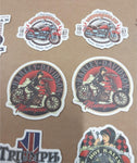 Vtg 44 Small Harley Davidson Stickers Triumph American Flames RT66 Skulls Women