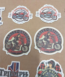 Vtg 44 Small Harley Davidson Stickers Triumph American Flames RT66 Skulls Women