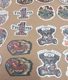 Vtg 44 Small Harley Davidson Stickers Triumph American Flames RT66 Skulls Women