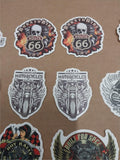 Vtg 44 Small Harley Davidson Stickers Triumph American Flames RT66 Skulls Women