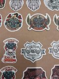 Vtg 44 Small Harley Davidson Stickers Triumph American Flames RT66 Skulls Women